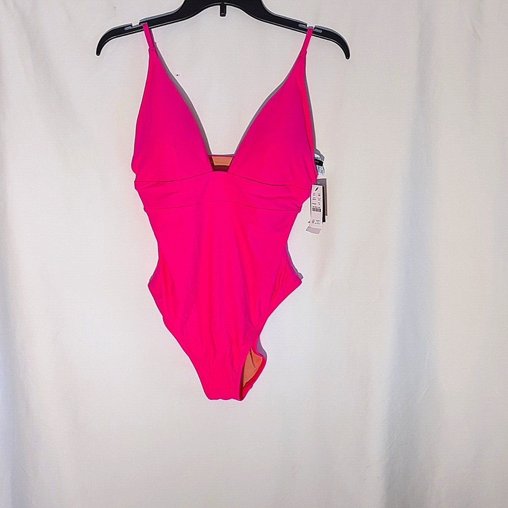 NWT J Crew swimsuit.  Vibrant pink with adjustable straps. Light removable pads